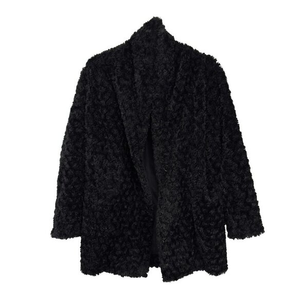 WILFRED FREE Greta Plush Faux fur Black Jacket sz XXS - Picture 4 of 8